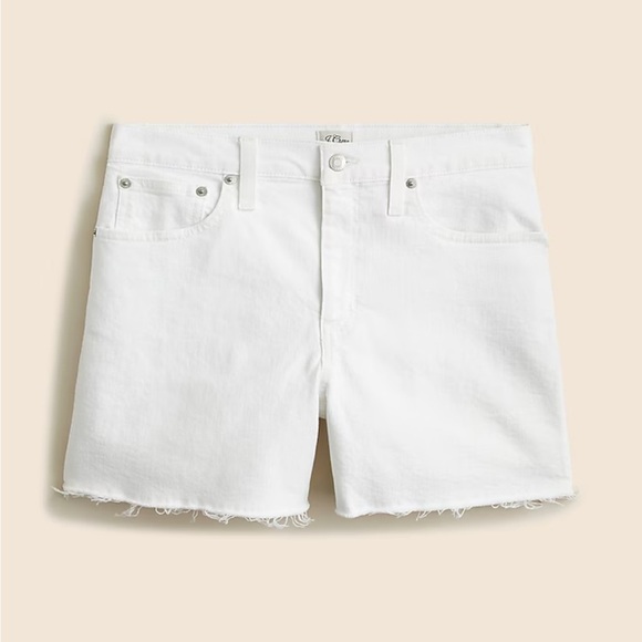 J Crew // High Rise White Denim Short NWT - Picture 1 of 8